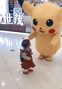 Girl with pikachu GIF