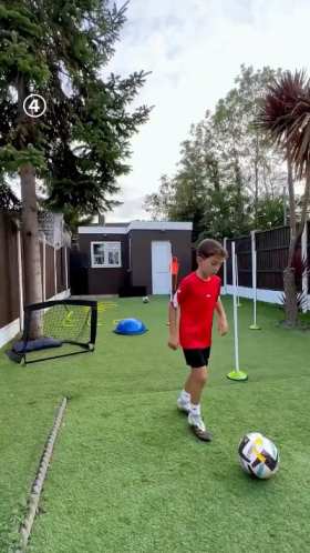 boy doing football training short MP4 video
