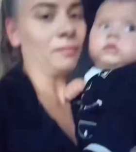 Baby kisses mom crazily short MP4 video