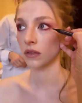 Hunter Schafer, the heroine of the thriller "Cuckoo", wearing makeup short MP4 video