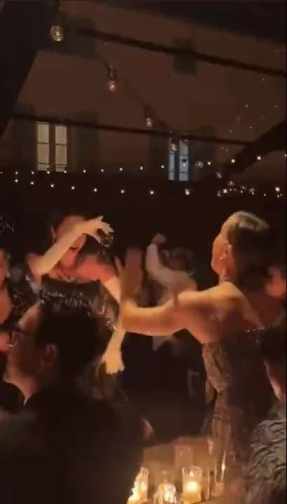 Michelle Yeoh dances with "Captain Marvel" Brie Larson at the Cannes reception short MP4 video