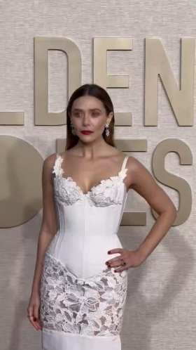 2024 Golden Globe Awards red carpet, Elizabeth Olsen The White Witch​​​ short MP4 video