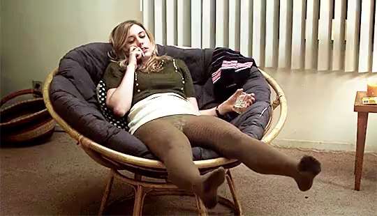 Greta Gerwig as Florence Marr, stockings underwear