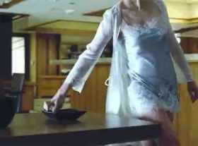 Rosamund Pike wears sexy nightgown short MP4 video