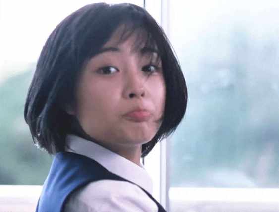 Hirose Suzu make faces GIF