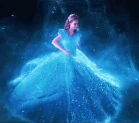 Cinderella (2015), Lily James' blue dress short MP4 video