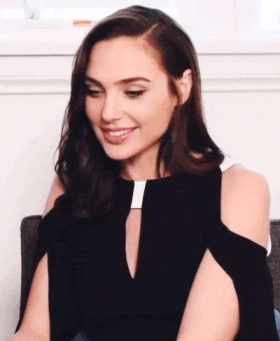Gal Gadot's adorable tongue out expression GIF