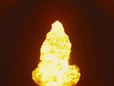 A nuclear bomb explodes in "Oppenheimer"