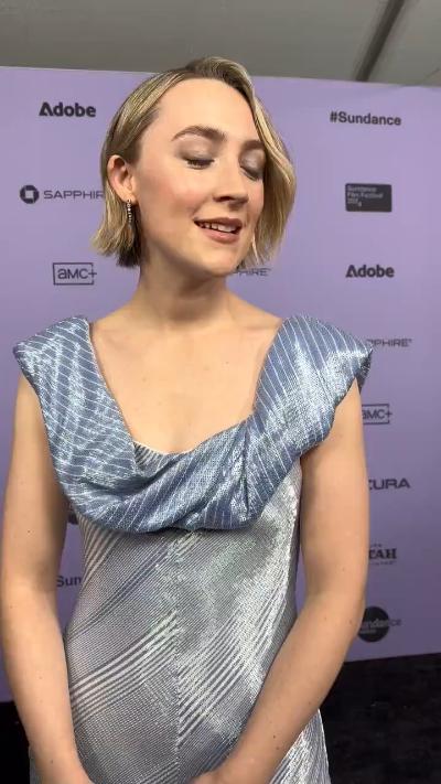 Saoirse Ronan interviews to promote new film "The Outrun" GIF