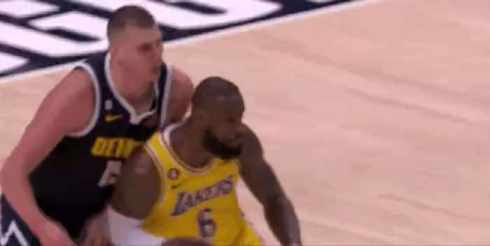 LeBron James elbows Nikola Jokic short MP4 video