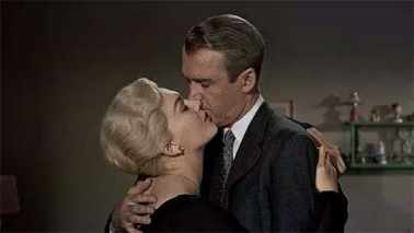 Kiss in old movie, the man is James Stewart  short MP4 video