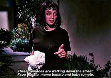 Uma Thurman tell a joke in Pulp Fiction short MP4 video