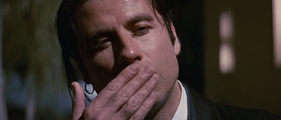 blow a kiss, John Travolta, Pulp Fiction GIF