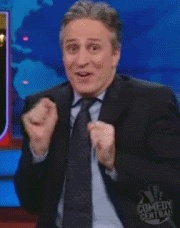 clapping, excited, Jon Stewart, The Daily Show