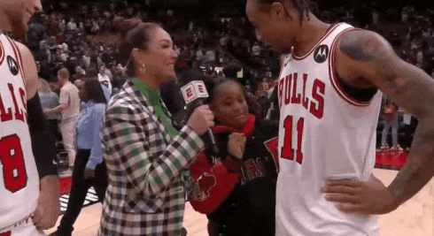 post game interviews, Demar DeRozan & his daughter GIF