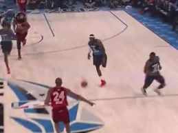 Dwyane Wade and LeBron James alley oop at All Star Game short MP4 video