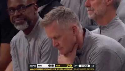 Steve Kerr exaggeratedly acted relieved