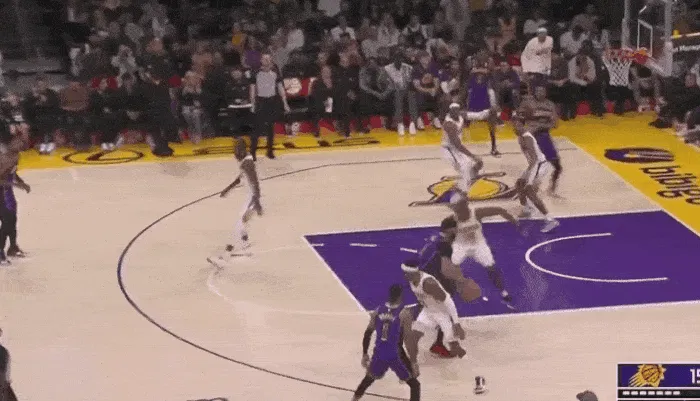 Anthony Davis was blocked by Bismack Biyombo