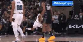 Morant posterizes Wembanyama with a dunk. short MP4 video