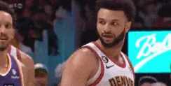 Jamal Murray's expression after get a technical fouls GIF