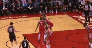 Giannis Antetokounmpo HITS James Harden In The Head with Ball GIF