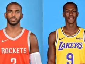 Chris Paul and Rajon Rondo smile and embrace short MP4 video