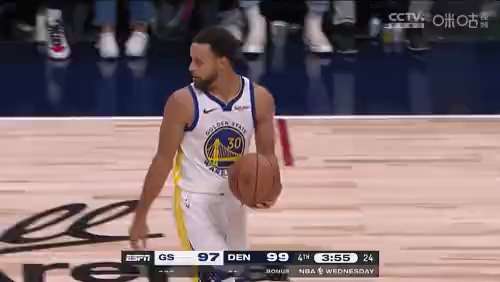Stephen Curry puts the ball at the free throw line GIF