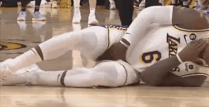 LeBron James was hit on his private parts and fell to the ground in pain