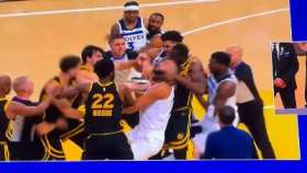 Draymond Green puts Rudy Gobert in headlock, HD playback short MP4 video