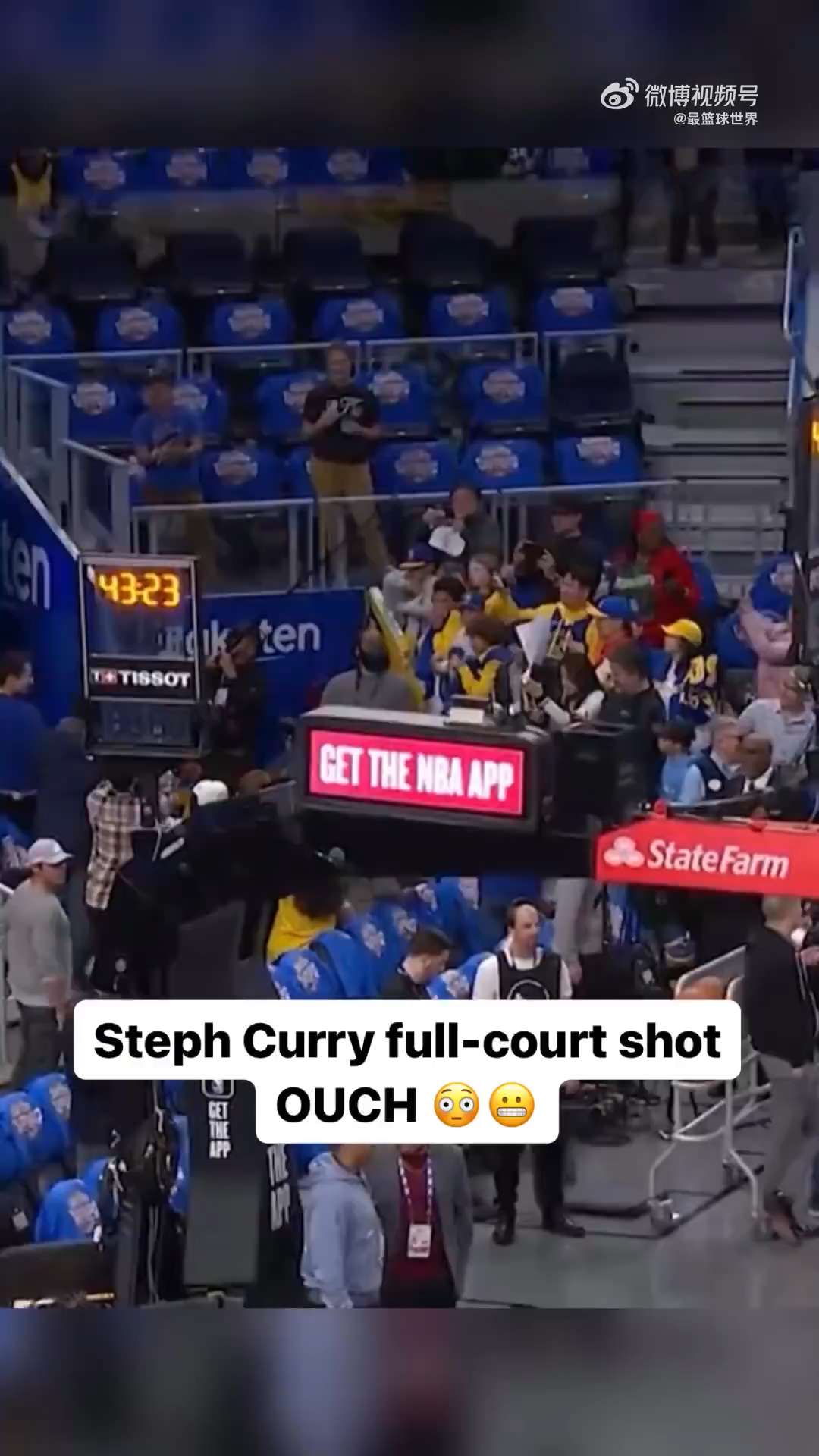 steph curry full court shot ouch short MP4 video