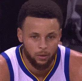 Stephen Curry shook his head and sighed. animated memes GIF
