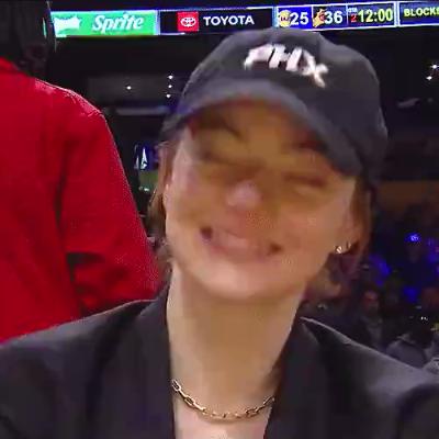Emma Stone cheers for Suns