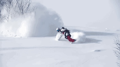 skiing down