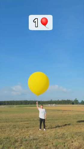 MrBeas Test. How many balloons would it take for a person to fly? short MP4 video