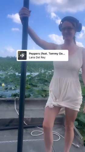 Lana Del Rey pole dances by the pond short MP4 video