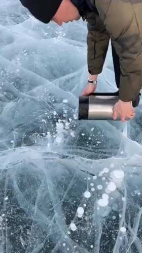 Frozen bubbles on Lake Baikal short MP4 video