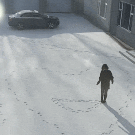 Painting on the cement floor GIF