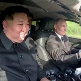 Putin and Kim Jong un drive without wearing seat belts short MP4 video