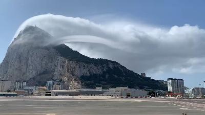 Watching cloud formations from the Rock of Gibraltar
