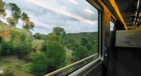 The scenery outside the train window GIF