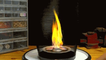 The rotating boric acid flame is very magical