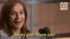 isabelle huppert thank you GIF by Golden Globes