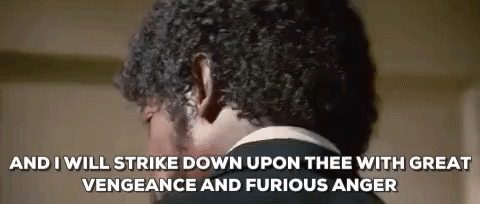 samuel l jackson and i will strike down upon thee with great vengeance and furious anger GIF GIF