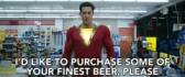 zachary levi beer GIF by SHAZAM! Movie GIF